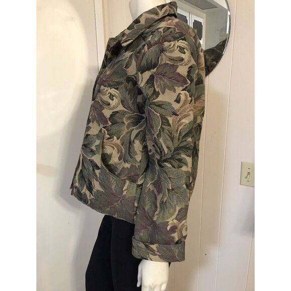 NWOT Niche Nilgun Derman Classic Green Tapestry Cotton Blend Jacket W/Pockets S - Picture 4 of 8